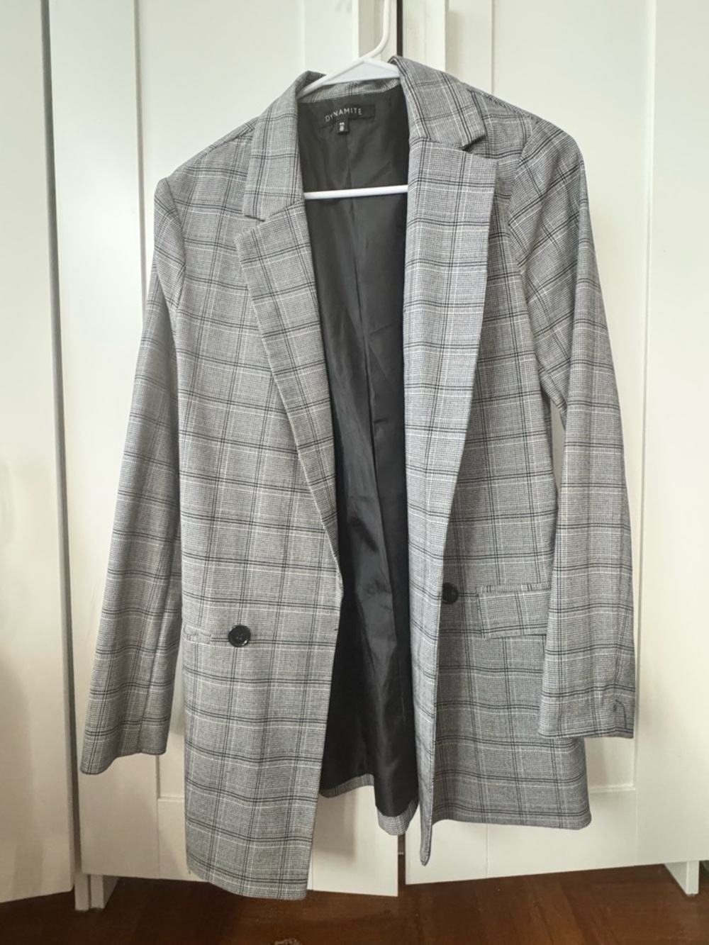 Dynamite Gray Plaid Blazer